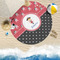 Girl's Pirate & Dots Round Beach Towel Lifestyle