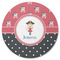 Girl's Pirate & Dots Round Coaster Rubber Back - Single