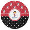Girl's Pirate & Dots Round Rubber Backed Coaster (Personalized)