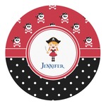 Girl's Pirate & Dots Round Decal - Small (Personalized)