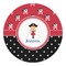 Girl's Pirate & Dots Round Decal (Personalized)