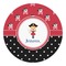 Girl's Pirate & Dots Round Decal - XLarge (Personalized)