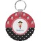 Girl's Pirate & Dots Round Keychain (Personalized)