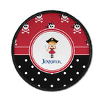 Girl's Pirate & Dots Iron On Round Patch w/ Name or Text