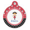 Girl's Pirate & Dots Round Pet ID Tag (Personalized)