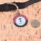 Girl's Pirate & Dots Round Pet ID Tag - Large - In Context