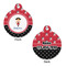 Girl's Pirate & Dots Round Pet Tag - Front & Back