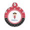 Girl's Pirate & Dots Round Pet Tag
