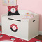 Girl's Pirate & Dots Round Wall Decal on Toy Chest