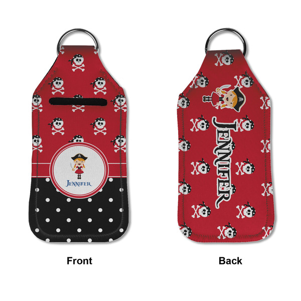 Girl's Pirate & Dots Sanitizer Holder Keychain - Large APPROVAL (Flat)