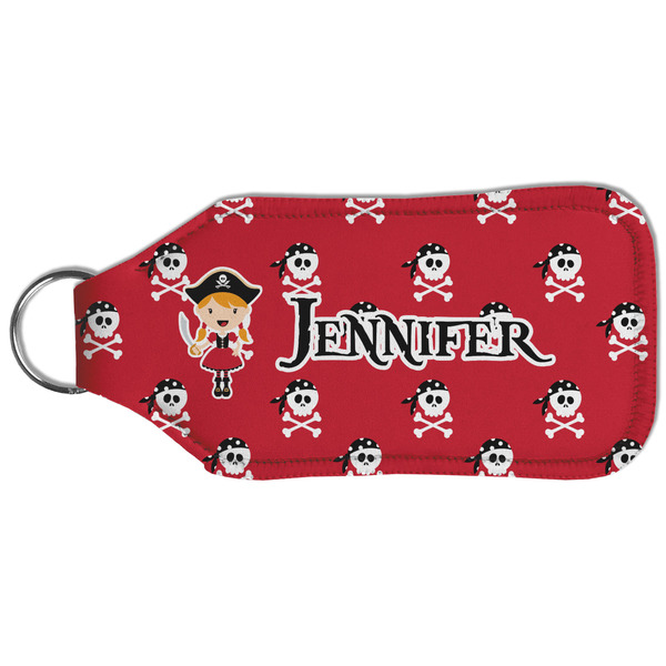 Girl's Pirate & Dots Sanitizer Holder Keychain - Large (Back)
