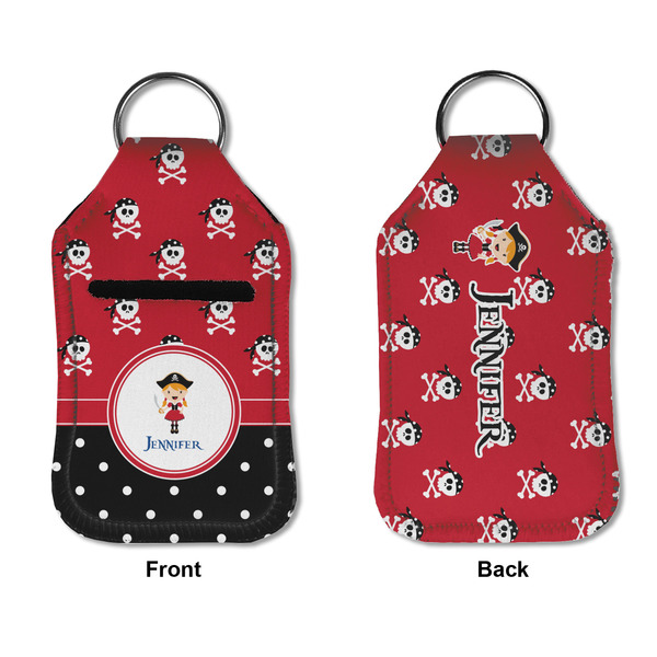 Girl's Pirate & Dots Sanitizer Holder Keychain - Small APPROVAL (Flat)