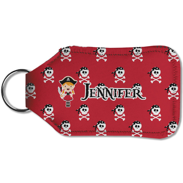 Girl's Pirate & Dots Sanitizer Holder Keychain - Small (Back)