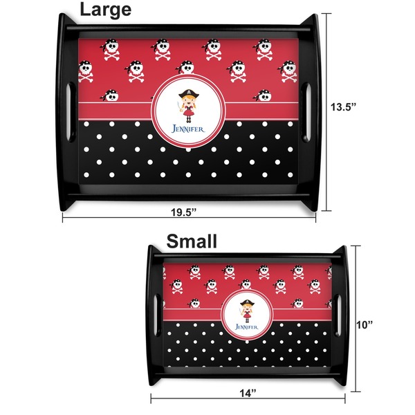 Girl's Pirate & Dots Serving Tray Black Sizes