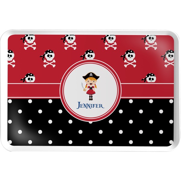 Custom Girl's Pirate & Dots Serving Tray (Personalized)
