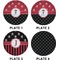 Girl's Pirate & Dots Set of Lunch / Dinner Plates (Approval)