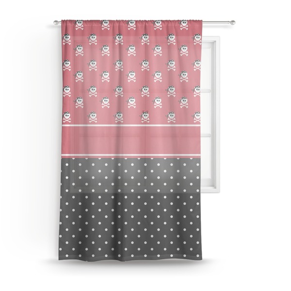 Custom Girl's Pirate & Dots Sheer Curtain - 50"x84"