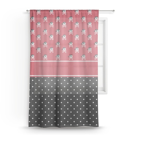 Custom Girl's Pirate & Dots Sheer Curtain