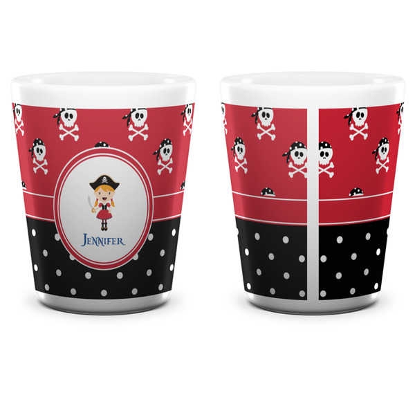 Girl's Pirate & Dots Shot Glass - White - APPROVAL