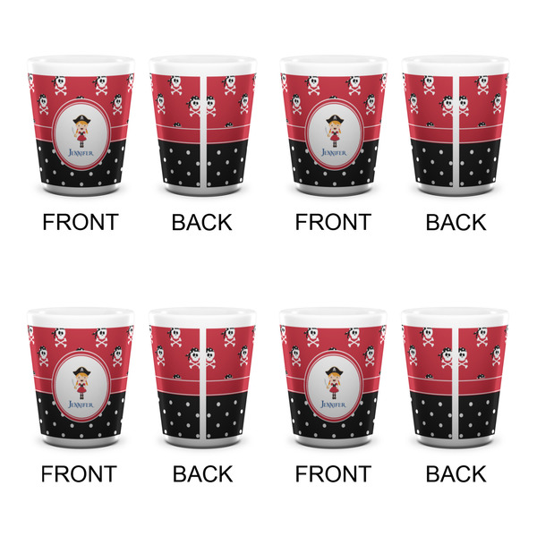 Girl's Pirate & Dots Shot Glass - White - Set of 4 - APPROVAL