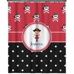 Girl's Pirate & Dots Extra Long Shower Curtain - 70"x84" (Personalized)