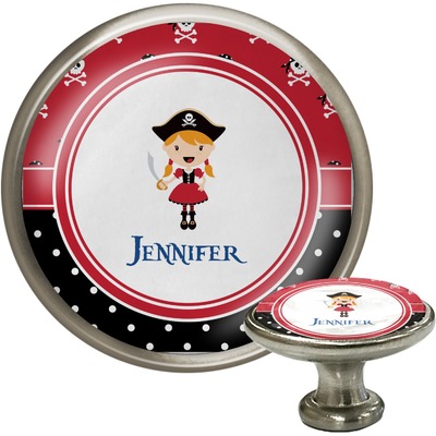 Girl's Pirate & Dots Cabinet Knob (Personalized)