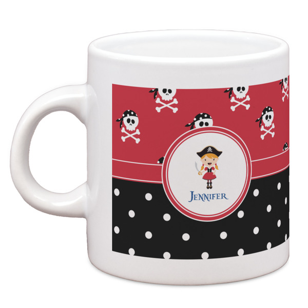 Custom Girl's Pirate & Dots Espresso Cup (Personalized)