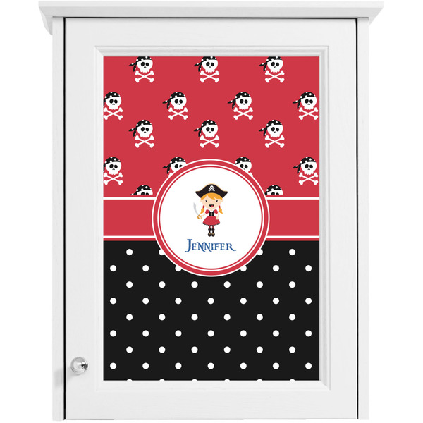 Girl's Pirate & Dots Single White Cabinet Decal