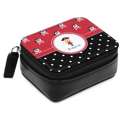 Girl's Pirate & Dots Small Leatherette Travel Pill Case (Personalized)