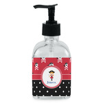 Girl's Pirate & Dots Glass Soap & Lotion Bottle - Single Bottle (Personalized)