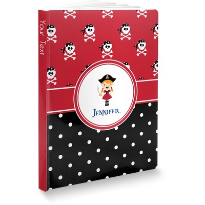 Girl's Pirate & Dots Softbound Notebook - 7.25" x 10" (Personalized)