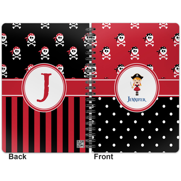 Girl's Pirate & Dots Spiral Journal 7 x 10 - Apvl