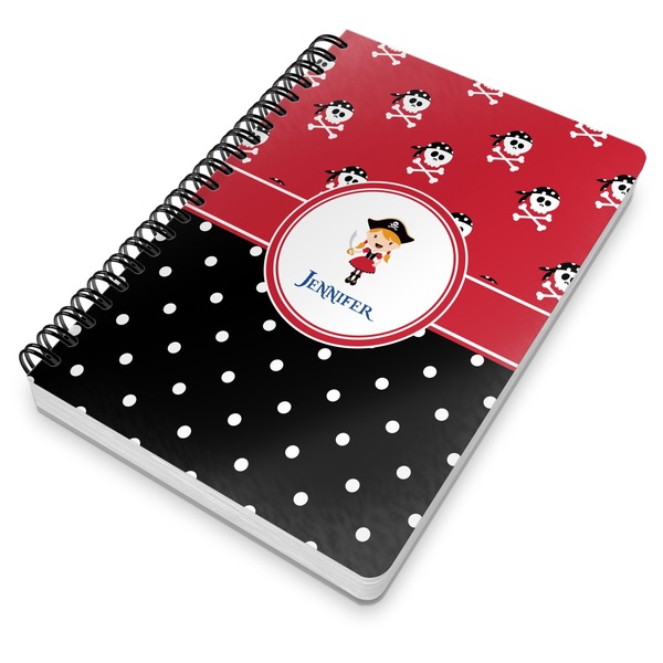 Girl's Pirate & Dots Spiral Journal 7 x 10 - Main