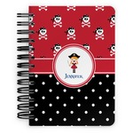 Girl's Pirate & Dots Spiral Notebook - 5x7 w/ Name or Text
