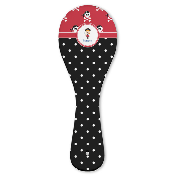 Custom Girl's Pirate & Dots Ceramic Spoon Rest (Personalized)