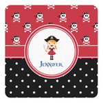 Girl's Pirate & Dots Square Decal - XLarge (Personalized)