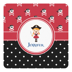 Girl's Pirate & Dots Square Decal (Personalized)