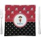 Girl's Pirate & Dots 9.5" Glass Square Lunch / Dinner Plate- Single or Set of 4 (Personalized)