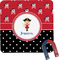 Girl's Pirate & Dots Square Fridge Magnet (Personalized)