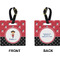 Girl's Pirate & Dots Square Luggage Tag (Front + Back)