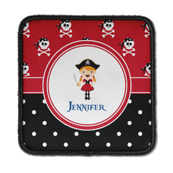 Girl's Pirate & Dots Iron On Square Patch w/ Name or Text
