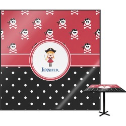 Girl's Pirate & Dots Square Table Top - 30" (Personalized)