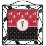 Girl's Pirate & Dots Square Trivet (Personalized)