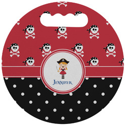Girl's Pirate & Dots Stadium Cushion (Round) (Personalized)