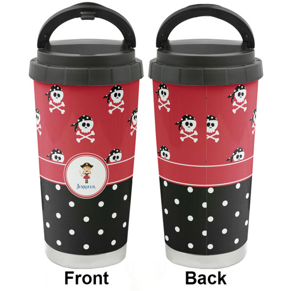 Girl's Pirate & Dots Stainless Steel Travel Cup - Apvl