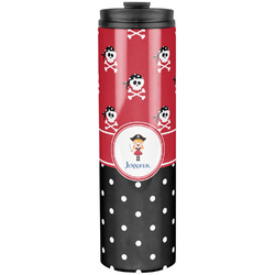Girl's Pirate & Dots Stainless Steel Skinny Tumbler - 20 oz (Personalized)