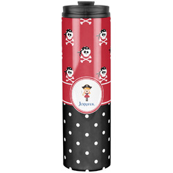 Girl's Pirate & Dots Stainless Steel Skinny Tumbler - 20 oz (Personalized)