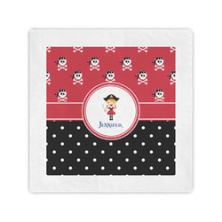 Girl's Pirate & Dots Standard Cocktail Napkins (Personalized)