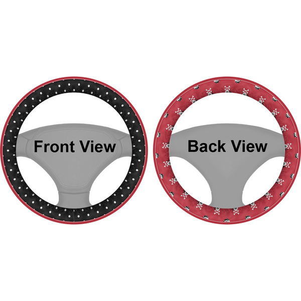 Girl's Pirate & Dots Steering Wheel Cover- Front and Back
