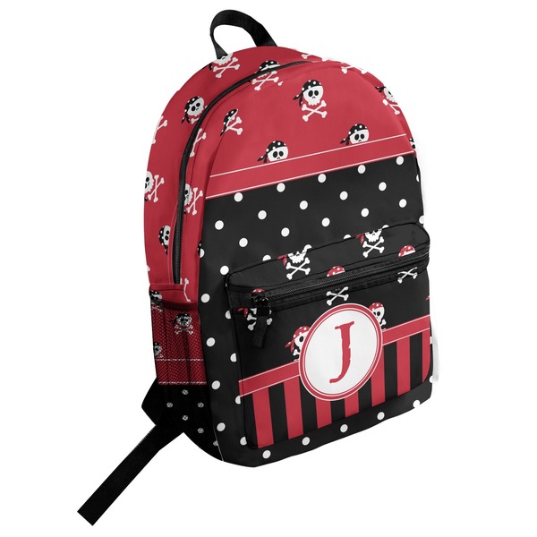 Custom Girl's Pirate & Dots Student Backpack (Personalized)